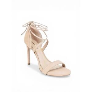 Gianni Bini Womens Beige Nude Daymey Leather Strappy Wrap Lace Up Heels Size 10M